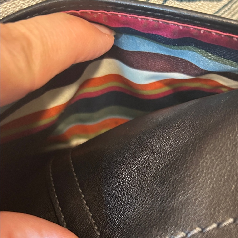 Coach Legacy Stripe Bleeker Black Leather Tote - Picture 6 of 17